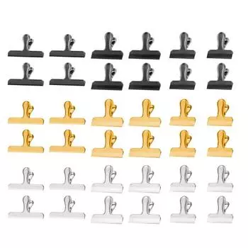 4 шт. зажимов из нержавеющей стали для пищевых пакетов, сильная сила укуса, герметичные зажимы для закусок, влагостойкие кухонные гаджеты для дома, прочный чип S чёрный