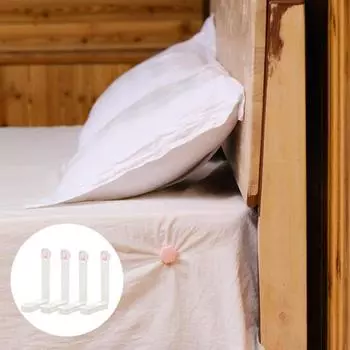 4 шт., зажимы для держателей простыней, простая установка, L-образные угловые захваты для простыней, многоразовые противоскользящие зажимы для крепления простыней, чехлов, одеял белый