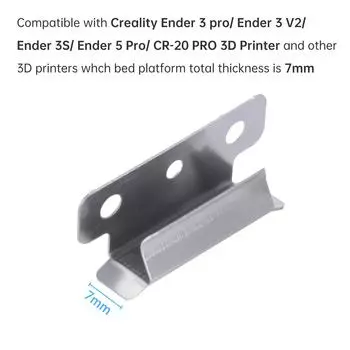 4 шт. зажимы для кровати, совместимые с Ender 3 Pro Ender 3 V2 Ender 3S Ender 5 Pro CR-20 PRO 3D 0 серебряный