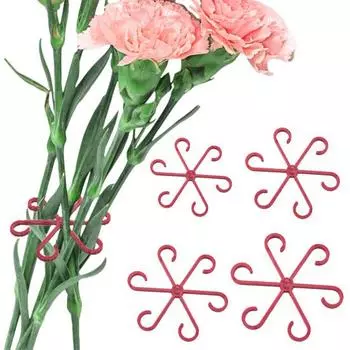 4 шт. зажимы для поддержки стебля растения водонепроницаемые износостойкие зажимы для поддержки лозы многоразовые закрепленные пластиковые зажимы для растений зажимы для поддержки растений в помещении и на открытом воздухе красный