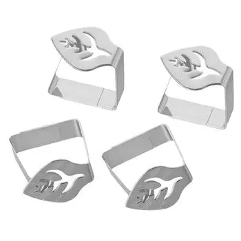 4 шт., зажимы для скатерти из нержавеющей стали, зажимы для декора обеденного стола, мероприятия в помещении и на свежем воздухе серебряный