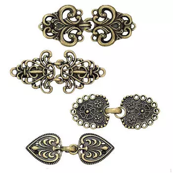 4 шт., зажимы для свитера и шали, застежки для плаща, зажимы для воротника кардигана, застежки для девочек Antique Red Copper