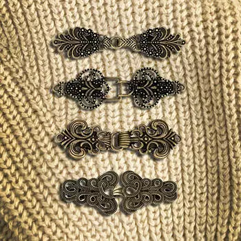 4 шт. зажимы для свитера, застежка на плащ, средневековый ажурный воротник, кардиган, зажимы-застежки бронзовый