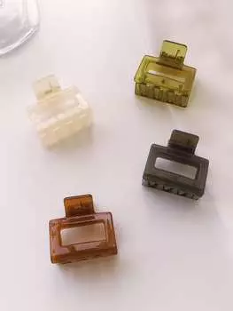 4 шт. Желейные заколки для волос для женщин и девочек, Маленькие прямоугольные заколки-крабы для тонких густых волос, Нескользящие зажимы Size fits all