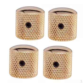 4 шт., железные сменные ручки для гитары/баса, кнопки регулировки громкости, колпачки, золотые