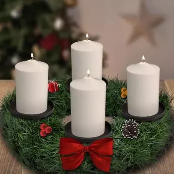 4 шт. Железный поднос для свечей Рождественский декор Фестивальный подсвечник Железная вставка для чашки 6/8 см 6cm чёрный