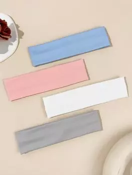 4 шт. Женская модная, простая, однотонная, универсальная повязка на голову, спортивная, для фитнеса, для йоги