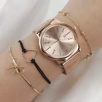 Женские часы Роскошные наручные часы relogio feminino Часы для женщин Milanese Steel Lady Rose Gold Quartz Женские часы Новые