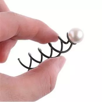 4 шт. Женские модные шпильки для волос, спиральные, аксессуар для волос, заколка-автомат, большая жемчужина, винтовой зажим, твист 1