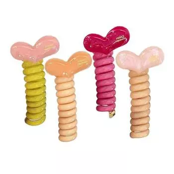 4 шт. Женские резинки для волос, не повреждающие волосы, спиральные резинки, многоразовые, нескользящие держатели для хвостика, аксессуары для волос C