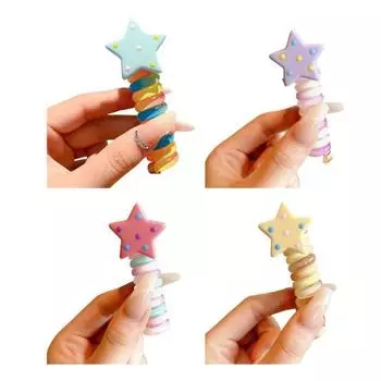 4 шт. Женские резинки для волос с бабочками, искусственным жемчугом, плетеные эластичные ленты для волос, аксессуары для волос B