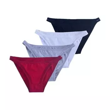 4 шт. женские сексуальные трусы, нижнее белье, хлопковые трусики, женские дышащие трусы M белый/чёрный