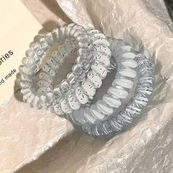 4 шт. женские спиральные резинки для волос телефонный шнур кольцо для волос эластичные повязки на голову резинки для волос головные уборы аксессуары для волос синий