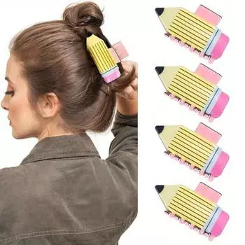4 шт. женские заколки для волос в форме карандаша с противоскользящими зубцами для душа, заколки для волос, аксессуары для школы