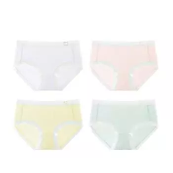 4 шт. Женское хлопковое нижнее белье Бесшовные трусы средней посадки Невидимые трусики полной посадки Эластичные трусики Волнистый край Женские трусы 120 cm 4pcs