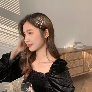 4 шт. золотых корейских шпилек для волос с циркониевыми кристаллами, элегантные заколки для волос со стразами, набор для женщин/девочек серебряный