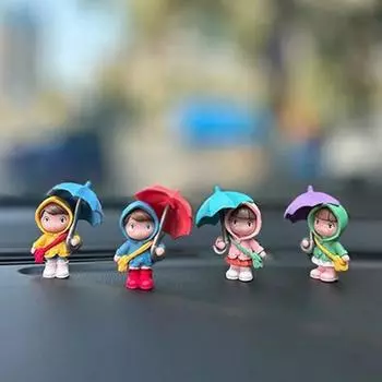 4 шт. зонтик мальчик милый автомобиль приборная панель украшения фигурки авто зеркала заднего вида украшения интерьера автомобильные аксессуары