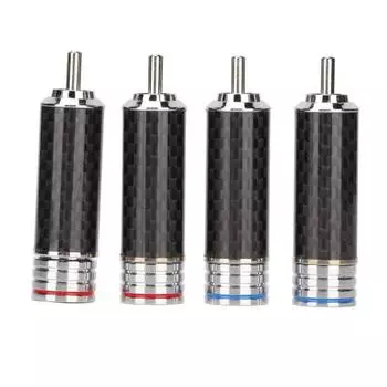 4 шт., звуковая вилка RCA, углеродное волокно, хром, диаметр 8 мм, сварочный разъем RCA для профессионального оборудования