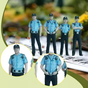 4 штуки Миниатюрная фигурка общественного полицейского, Модель, Фигурка людей в форме 28mm