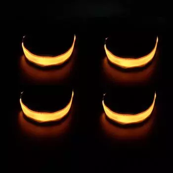 4 штуки желтых светодиодных мигающих нарукавных повязок с отражателем, мигающий свет, спортивные нарукавные повязки