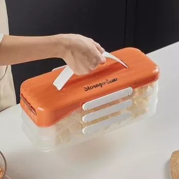 4-слойная коробка для пельменей с ложкой и формой. Штабелируемый футляр для пельменей с ручкой крышки. Циферблат с датой. Прозрачный контейнер для хранения продуктов. белый