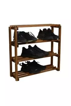 4-слойная твердая полка для обуви с деревянными стержнями