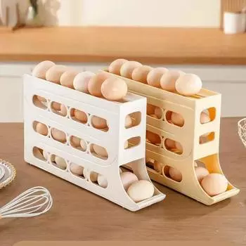 4-слойная версия, ящик для хранения яиц, ящик для хранения на боковой двери холодильника, вращающийся лоток для яиц пищевого класса, автоматический