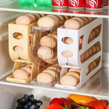 4-слойный автоматический ящик для хранения яиц большой емкости с боковой дверцей холодильника, экономящий место на кухне для дома