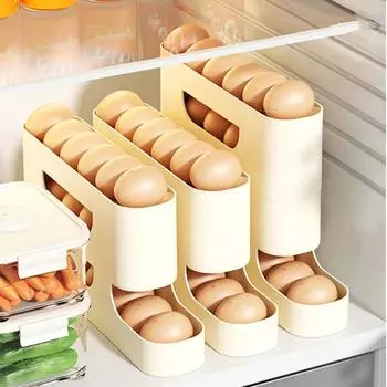 4-слойный ящик для хранения яиц в стиле лестницы, ящик для хранения яиц в холодильнике, боковая дверь, большая емкость, автоматическая машина для прокатки яиц