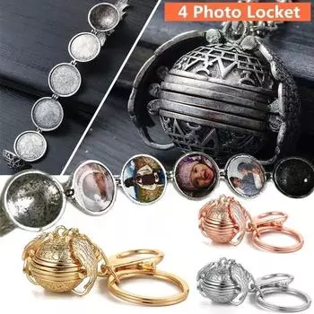 4 слота, фоторамка, брелок с памятью, плавающий медальон, кулон, брелок с покрытием, крылья ангела, коробка для альбома, WGYNIL1505a розового золота