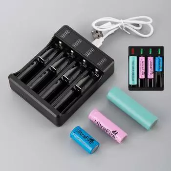 4-слотовое зарядное устройство 3,7 В 18650 Lii-PD4, независимая USB зарядка, электронное зарядное устройство 16340 14500 26650, внешний аккумулятор