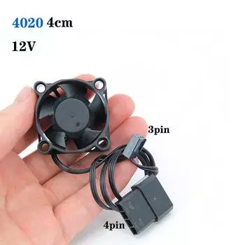 4 см 40*40*20 мм DC 12 В маленький 3-контактный или большой 4-контактный бесщеточный компьютерный вентилятор охлаждения ПК вентиляторы для корпуса компьютера GPU CPU кулер радиатор 4020 1pcs