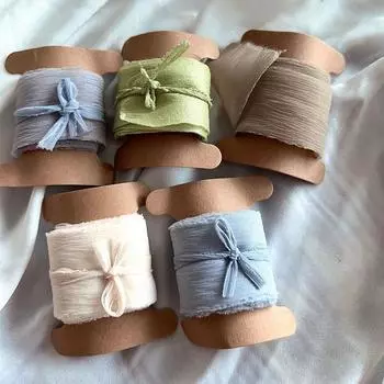 4 см*5 м букет ручной работы шифон морщинистая коробка для украшения многоцелевая упаковка для торта подарочные декоративные упаковочные ленты аксессуары своими руками