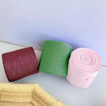 4 см*5 м упаковочные ленты для упаковки полупрозрачный шифон морщинистый однотонный подарочный торт букет коробка