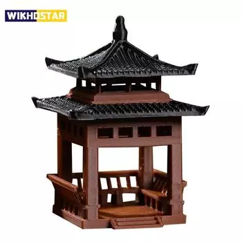 4 см 6 см Мини-статуэтка пагоды Миниатюрная пагода Бонсай Беседка Микропейзаж Шестиугольная павильонная фигурка Крошечный павильон Орнамент Дзен