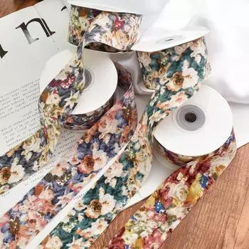 4 см цветочная лента винтажная украшенная лента бант напечатанная лента швейная Style A