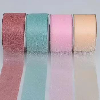 4 см маленькая свежая микро-эластичная прозрачная полиэстеровая лента ручной работы цветы аксессуары для волос подарочная одежда декоративная лента бант сделай сам цветок ручной работы 4cm*10 Yards