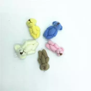 4 см мультяшный мини-плюшевый мишка Тедди, плюшевая игрушка, одежда, аксессуары для волос, букет, коробка конфет, подарок, Рождественский подарок, праздничные поздравления