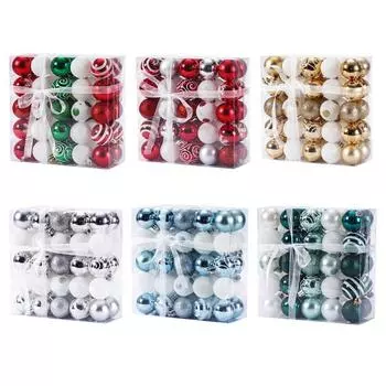 4 см Расписной Рождественский Шар Рождественские Украшения Шар Праздничное Украшение Подвеска 50 шт. Подвеска Рождественская Елка Рождественские Украшения 6cm, 16pcs