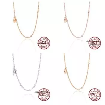 4 стиля 925 стерлингового серебра золото кулон ожерелья для женщин нежные Kolye Diy ювелирные изделия день рождения Новый год