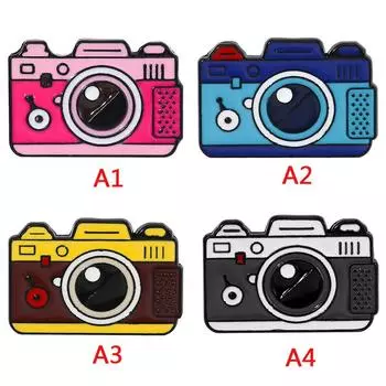 4 стиля камеры эмалевые булавки индивидуальные броши значки на лацкан мультфильм путешествия серый