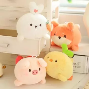 4 стиля мягкие плюшевые игрушки пингвин утка лиса кролик свинья умиротворяющие куклы для мальчика девочка спящие игрушки 10cm