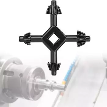 4-сторонний ключ патрона, универсальный ключ патрона для сверл, ключ для патрона ручных сверл 4 в 1 для большинства дрелей и электроинструментов 4 in 1 чёрный