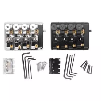 4-струнный безголовый электрический бас-бридж, замена латунного моста из цинкового сплава с замком струны Silver