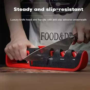 4-ступенчатая точилка для ножей, ручная портативная точилка для бытовых ножей As Shown