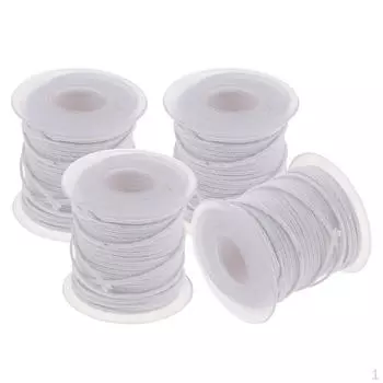 4 свечи с белым фитилем, круглая плоская масляная лампа