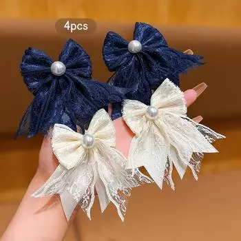 4 Sweet Wind Bow Hair Clips and Hair Accessories Suitable for Daily Use