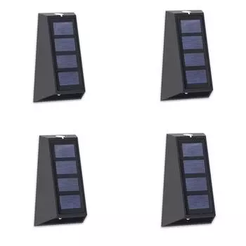 4 светодиодных садовых фонаря на солнечной батарее, rgb, с изменяющимся цветом, водонепроницаемые, для забора, лестницы, стен