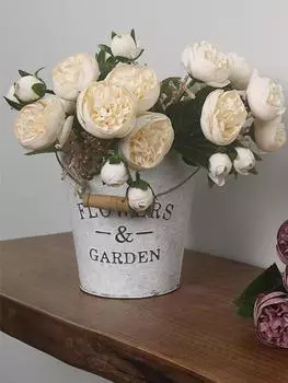 4 связки 28 см Снежинка Чайная роза Букет искусственных цветов Цветочный орнамент Цветочная композиция Украшение для домашнего свадебного декора оранжевый