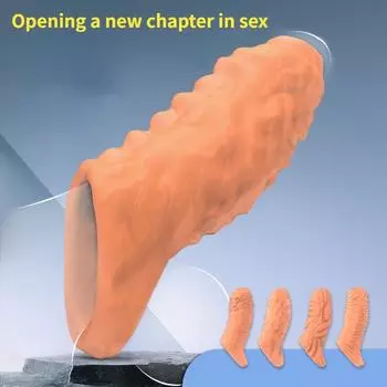 4 типа Удлиняющий рукав для пениса Удлиненный утолщенный удлинитель для пениса Замок спермы Кольцо для пениса Задержка эякуляции Секс-игрушки для мужчин SZN-black